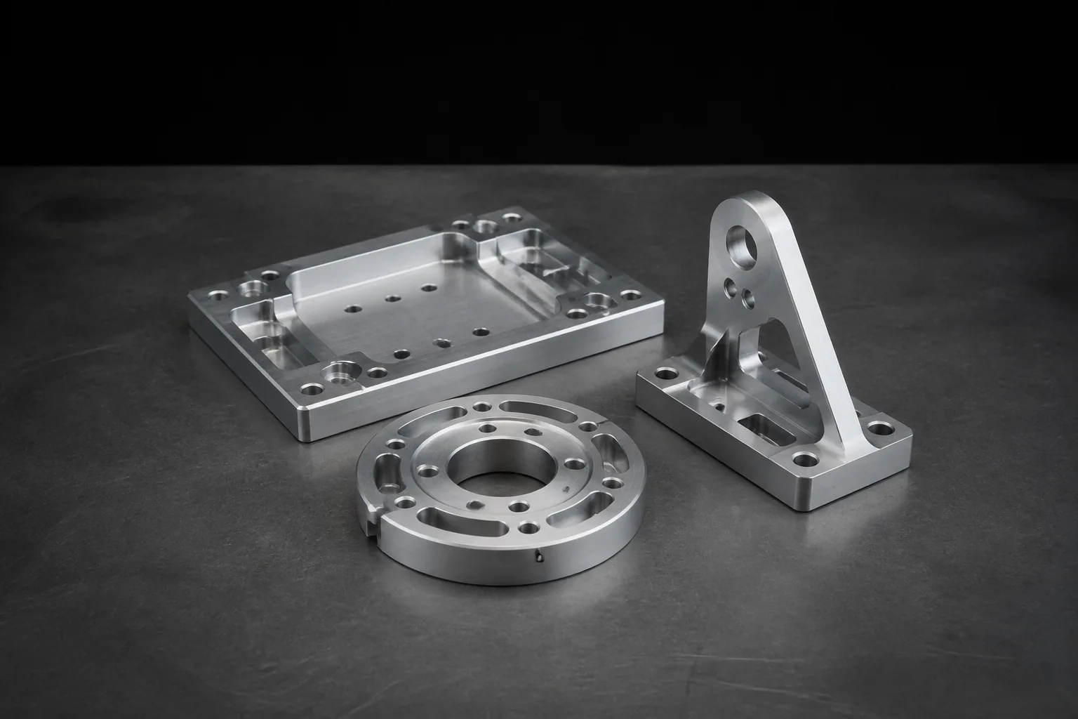 CNC machined components with milled faces and drilled holes