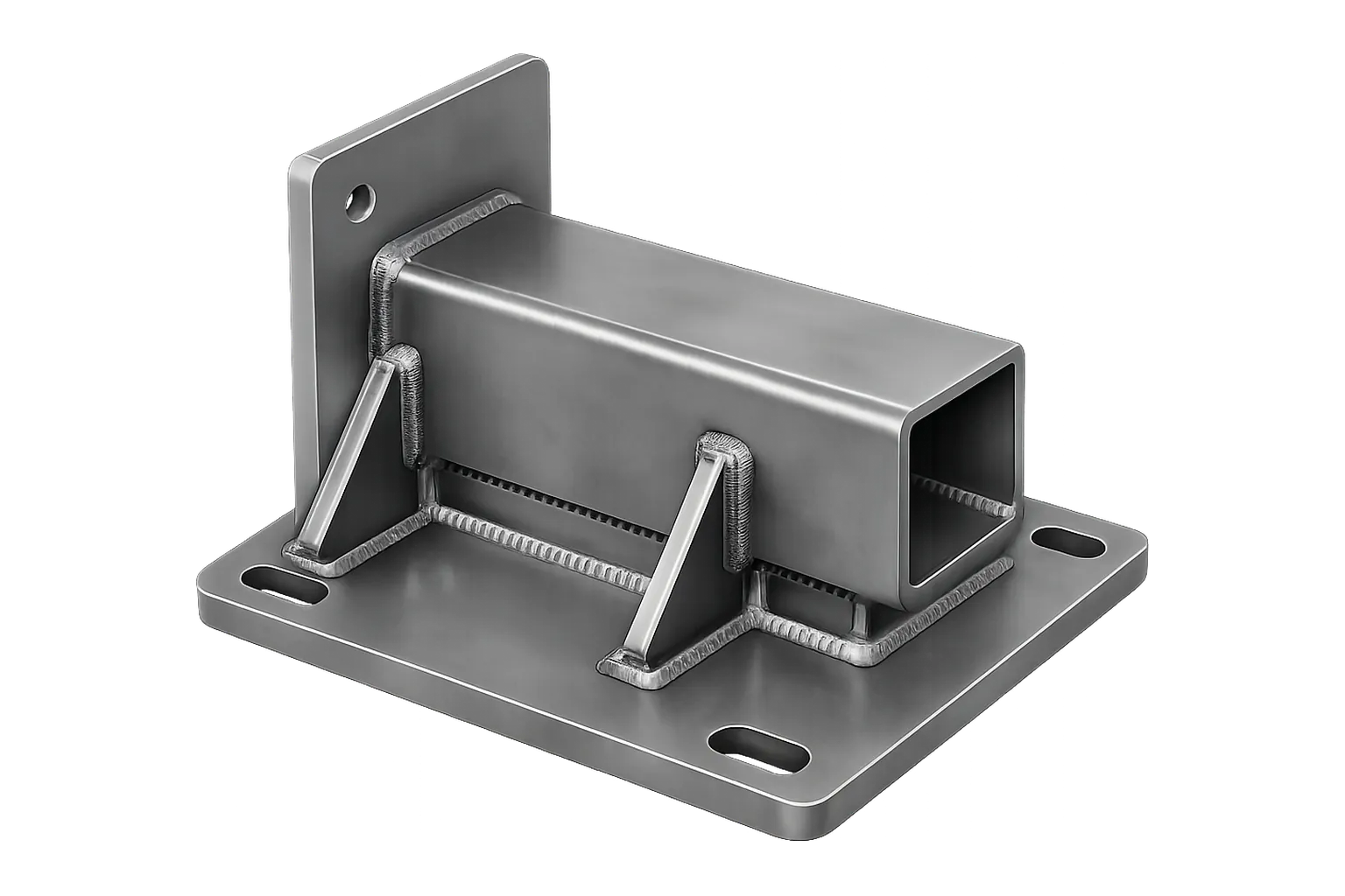 Welded fabricated bracket, shown as a cut-out