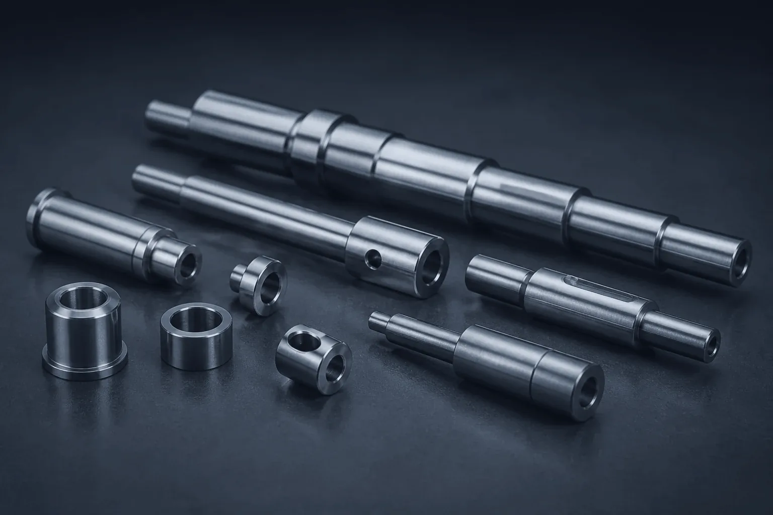 Precision-turned shafts, pins and bushings